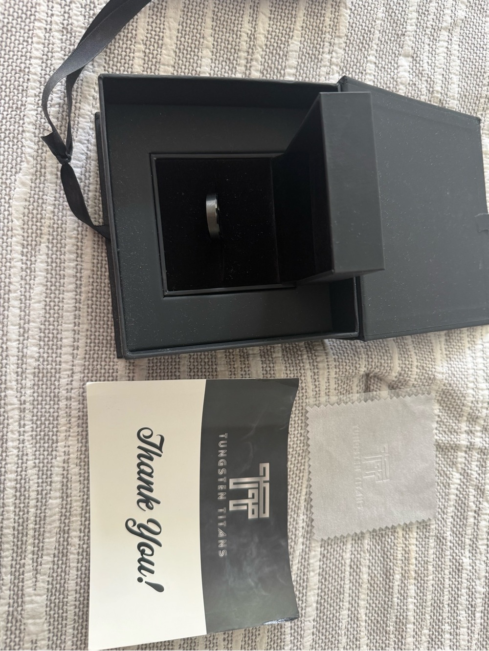 Tungsten Titans Men's Black Tungsten Ring - Sleek Classic Band